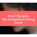 How I Navigate the Competitive Acting Scene